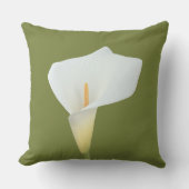 白いカラユリの花の裏庭の庭の写真 アウトドアクッション (正面)