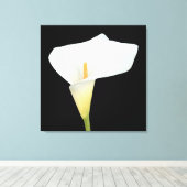 白いカラユリの花の裏庭の庭の写真 キャンバスプリント (インサイチュ (ウッドフロア))