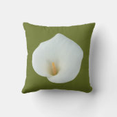 白いカラユリの花の裏庭の庭の写真 クッション (裏面)