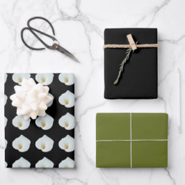 白いカラユリの花の裏庭の庭の写真 ラッピングペーパーシート