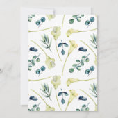 白いカラユリ花のベビーで開花赤ちゃんシャワー 招待状 (裏面)