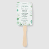 白いカラリリー結婚の式プログラム ハンドファン (正面)