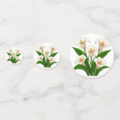 白いカラーの花束と緑の葉 コンフェッティ (裏面)