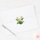 白いカラーの花束と緑の葉 スクエアシール (封筒)