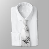 白いカラーラの大理石のプリントのタイ ネクタイ (タイ)