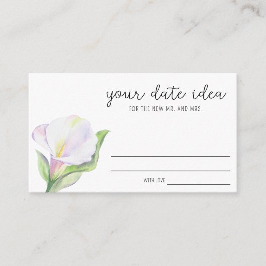 白いカラ – 日付の夜のアイディア\ Date jar エンクロージャーカード (正面)