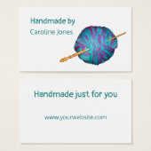 白いカードで手作りのフックと糸 (正面&裏面)