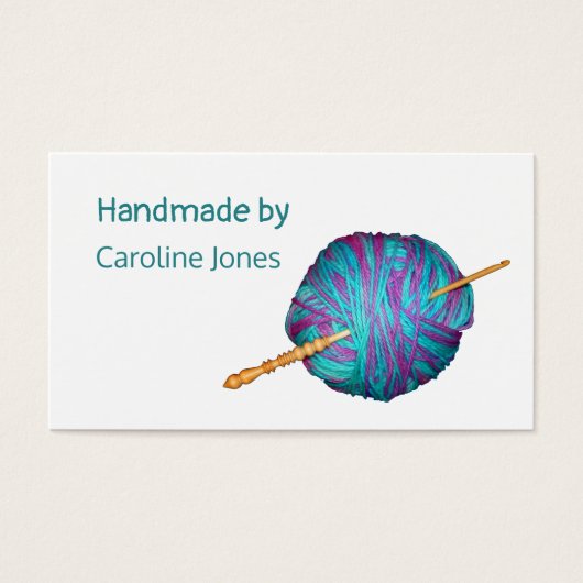 白いカードで手作りのフックと糸 (正面)