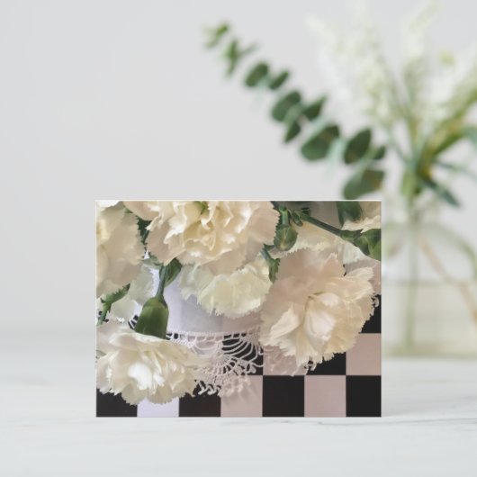 白いカーネーションのはがき シーズンポストカード (スタンド正面)