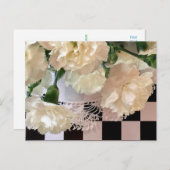 白いカーネーションのはがき シーズンポストカード (正面/裏面)