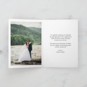 白いカーリースクリプトの愛と感謝してい写真の結婚種類 サンキューカード (内部)