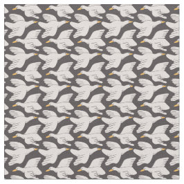 白いガチョウの幾何学的パターン ファブリック