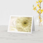 白いガーベラのデイジーの挨拶状 カード (黄色い花)