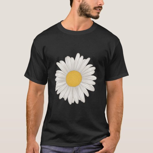 白いガーベラの花 Tシャツ (正面)