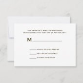 白いガーベラ及びBarnwood素朴な結婚RSVP 出欠カード (裏面)