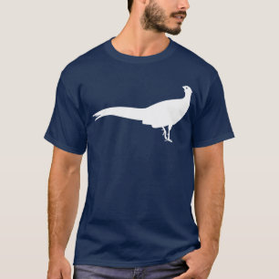 白いキジの鳥のシルエットのグラフィック Tシャツ