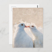 白いキスをする鳩 – 愛のカスタマイズ可能 ポストカード (正面/裏面)