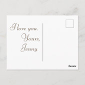 白いキスをする鳩 – 愛のカスタマイズ可能 ポストカード (裏面)