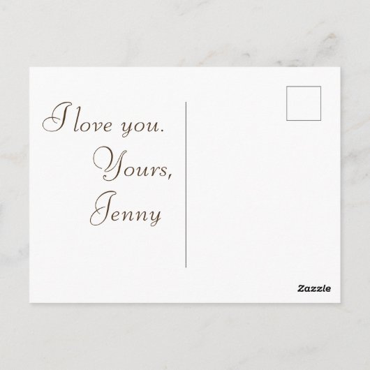 白いキスをする鳩 – 愛のカスタマイズ可能 ポストカード (裏面)