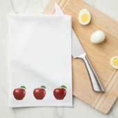 白いキッチンタオルの上の美しい赤りんご キッチンタオル (四つ折り)