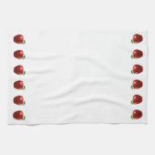 白いキッチンタオルの上の美しい赤りんご キッチンタオル (横)