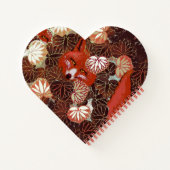 白いキツネの間の赤い葉、葉 ノートブック (裏面)