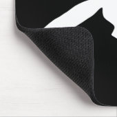 白いキツネシルエット | ワイルドライフブラックとホワイト マウスパッド (コーナー)