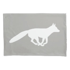 白いキツネシルエット 枕カバー