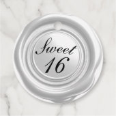 白いキャンドルのワックスシール垂れるスイート16の結婚式 フェイバータグ (裏面)