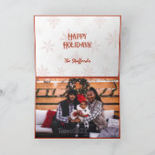 白いキャンバスに赤い雪のクリスマスカードデザイン サンキューカード (内部)