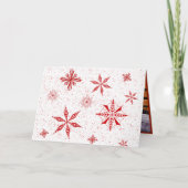 白いキャンバスに赤い雪のクリスマスカードデザイン サンキューカード (正面)