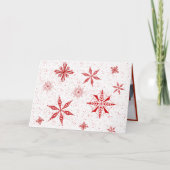 白いキャンバスに赤い雪のクリスマスカード サンキューカード (正面)