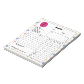 白いキューブカラフル会社のビジネス店舗請求書 ノートパッド (回転)