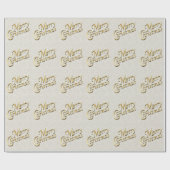 白いキラキラした紙吹雪メリークリスマス ラッピングペーパー (フラット)