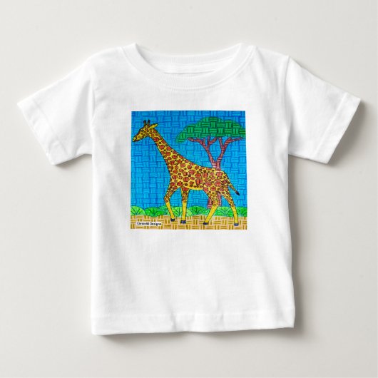白いキリン - ベビーTシャツ (正面)