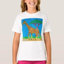 白いキリン - 女の子のシンプルTシャツ Tシャツ