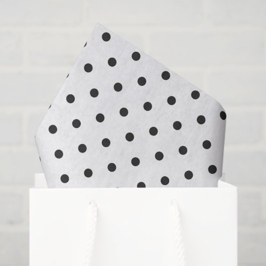 白いギフト用包装の黒い小さな点 薄葉紙 (ギフトバッグ)
