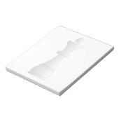 白いクイーンチェスの駒 ノートパッド (回転)