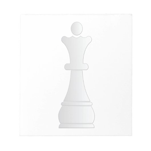 白いクイーンチェスの駒 ノートパッド (正面)