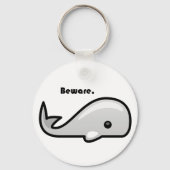 白いクジラの漫画に注意 キーホルダー (正面)