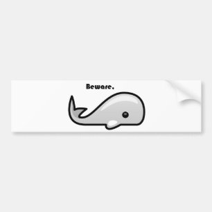 白いクジラの漫画に注意 バンパーステッカー