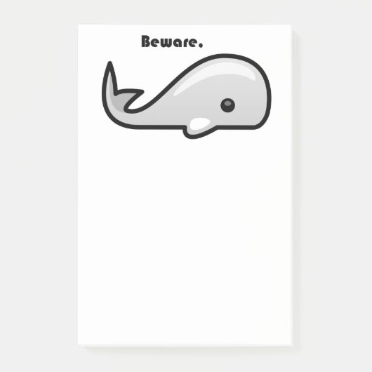 白いクジラの漫画に注意 ポストイット (正面)