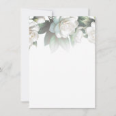 白いクチナシエレガントアの花結婚フローラ 招待状 (裏面)