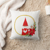 白いクッションカバーにクリスマスの小人 クッション (ブランケット)