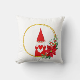 白いクッションカバーにクリスマスの小人 クッション