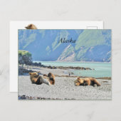 白いクマの子どもを持つアラスカのはがき ポストカード (正面/裏面)