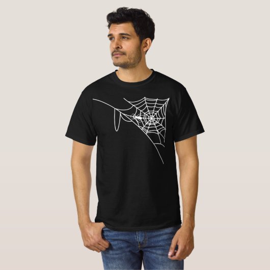 白いクモの巣とハロウィーン Tシャツ (正面フル)