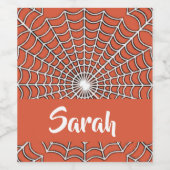 白いクモの巣パターン ワインラベル (シングルラベル)