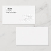 白いクラシカルエレガントプレーン・マネージャ 名刺 (正面/裏面)