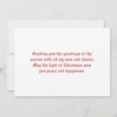 白いクリスマスに教会に向かうヴィンテージ シーズンカード (裏面)